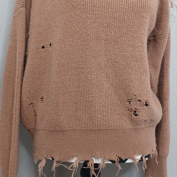 Lovers and Friends Sz XS Arlington Distressed Wool Blend Jumper Sweater - Picture 7 of 14